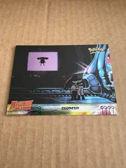 1999 Topps Pokemon Movie Card Mewtwo Strikes Back #29 "Clones!!!" Foil Blue Logo - Image 3