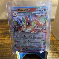 Pokemon TCG Prismatic Evolutions Flareon EX Promo Card 014/131 Stamped - Image 1