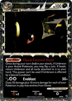(110086) UMBREON PRIME 86/90 Ultra Rare Holo HGSS Undaunted Pokemon Card - Image 1