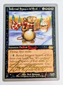 MTG Infernal Spawn of Evil SIGNED IN GOLD BY RON SPENCER - Image 1
