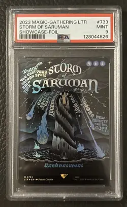Storm of Saruman FOIL Borderless Poster - Lord of the Rings MTG Graded PSA 9 - Image 1
