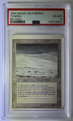 Tundra Magic The Gathering MTG Revised Dual Land PSA 6 EX-MT - Image 1