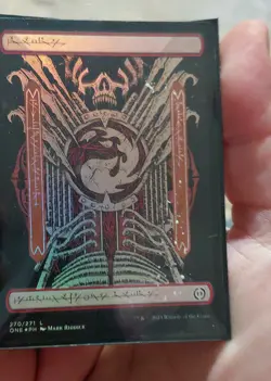 Mountain (Phyrexian) - Full Art (Oil Slick Raised Foil) Phyrexia: AWBONE - Image 1