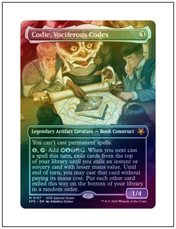 Codie, Vociferous Codex, Foil, Borderless Art, Secrets of Strixhaven, MTG NM - Image 1