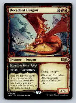 Decadent Dragon (Showcase) Wilds of Eldraine 287 R NM Foil Magic: The Gathering - Image 1