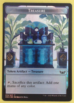 MTG Bling - Foil Treasure (016) Copy Double-sided Token - SNC -F558 - Image 1