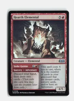 Hearth Elemental 136 Foil Wilds of Eldraine MTG NM - Image 1