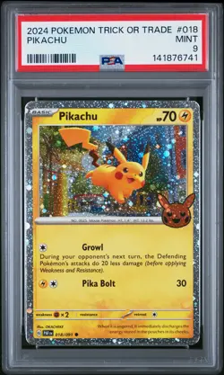 2024 POKEMON TRICK OR TRADE #018 PIKACHU PSA 9 - Image 1