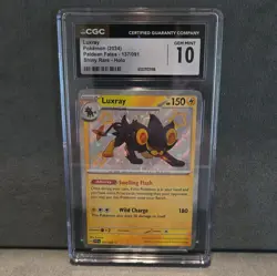 Pokemon Luxray 137/091 SV Paldean Fates Shiny Rare Holo CGC 10 2024 - Image 1