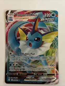 Pokemon EVOLVING SKIES Vaporeon VMAX Ultra Rare Full Art Holo # 030/203 - Image 1