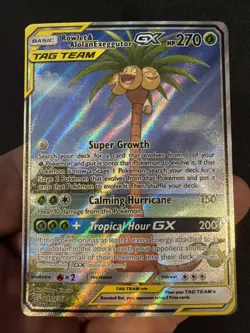 Pokemon TCG Rowlet & Alolan Exeggutor Tag Team GX Unified Minds 215/236 NM - Image 1