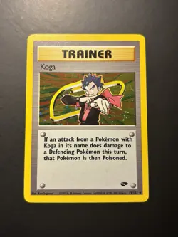 Pokemon Gym Challenge Trainer Koga Holo Rare 19/132 Wizards ENG - NM - Image 1