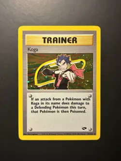 Pokemon Gym Challenge Trainer Koga Holo Rare 19/132 Wizards ENG - NM - Image 2