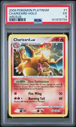 2009 POKEMON PLATINUM ARCEUS #1 CHARIZARD-HOLO PSA 5 - Image 1