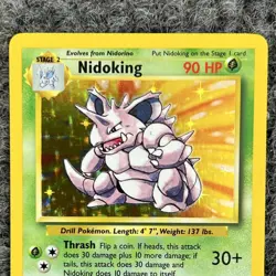 VTG Pokemon Base Set Nidoking 11/102 Holo Rare NM - Image 5