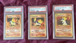 Pokemon TCG Neo Premium File Fire PSA Lot - Cyndaquil, Quilava, Typhlosion Seque - Image 1