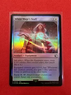 White Mage's Staff Final Fantasy Foil FIN 42 Equipment MTG - Image 1