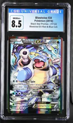 Pokemon 2016 CGC 8.5 Blastoise EX XY122 Red & Blue Collection Black Star Promo - Image 1
