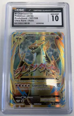 Pokemon 2016 M Charizard EX Mega Ultra Rare Holo Evolutions 101/108 CGC 10 - Image 1