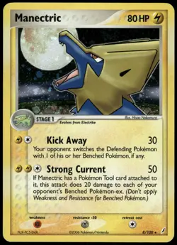 Pokemon Manectric Holo Rare Crystal Guardians 8/100 HP Holo - Image 1