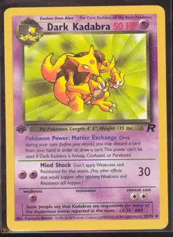 Pokemon DARK KADABRA 39/82 - 1st Edition Team Rocket - - NEAR MINT/MINT - Image 1