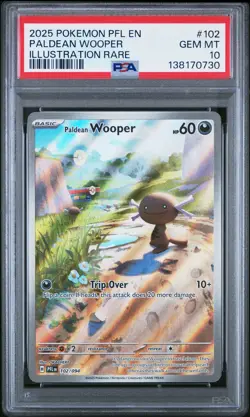 2025 POKEMON PFL EN-PHANTASMAL FLAMES ILLUSTRATION RARE PALDEAN WOOPER PSA 10 - Image 1