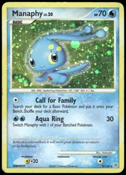 Pokemon Manaphy Holo Rare Diamond and Pearl 9/130 HP Holo - Image 1