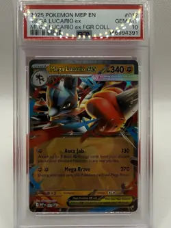 Pokemon Mega Lucario EX 012 Me: Mega Evolution Promo Holo PSA 10 English - Image 2
