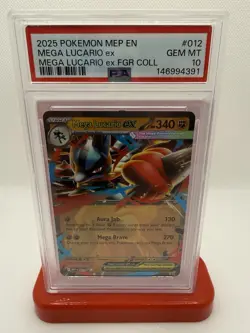 Pokemon Mega Lucario EX 012 Me: Mega Evolution Promo Holo PSA 10 English - Image 5