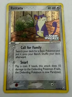 Rattata 72/109 Team Rocket Returns Reverse Holo Stamp Pokemon - Image 1