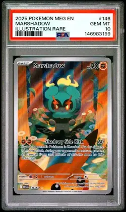 2025 POKEMON MEG EN-MEGA EVOLUTION ILLUSTRATION RARE #146 MARSHADOW PSA 10 - Image 1