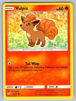 Vulpix 15/181 Common Team Up Pokemon Near Mint - Image 1