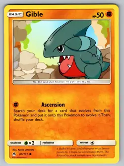 Gible 60/131 Common Forbidden Light Pokemon Near Mint - Image 1