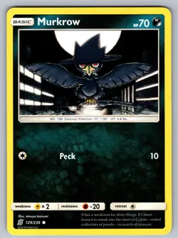 Murkrow 129/236 Common Unified Minds Pokemon Near Mint - Image 1