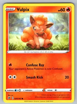 Vulpix 024/192 Common Rebel Clash Pokemon Near Mint - Image 1