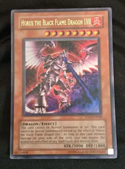 Yugioh Horus the Black Flame Dragon LV8 SOD-EN008 Ultra Rare - Image 1