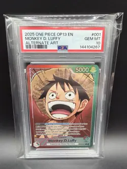 Bandai Monkey.D.Luffy OP13-001 Alternate Art Foil Leader Carrying on His Will P… - Image 1