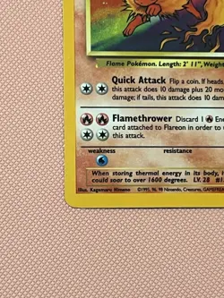 Pokemon Flareon 3/64 Holo Jungle Set No Symbol Error Vintage WotC - Image 5