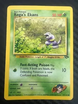 Pokemon TCG Gym Challenge Koga's Ekans 77/132 Common Unlimited LP - Image 1