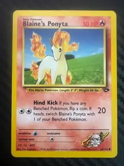 Pokemon TCG Blaine's Ponyta Gym Challenge 64/132 Unlimited DMG - Image 1