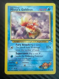 Pokemon TCG Gym Heroes Card 85/132 Misty's Goldeen Unlimited HP - Image 1