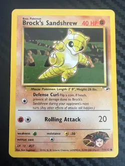 Pokemon TCG Brock's Sandshrew Gym Heroes 71/132 Regular Unlimited Common MP - Image 1