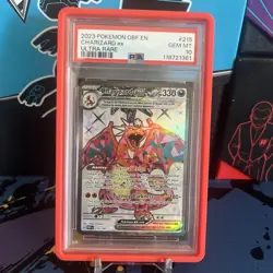 Pokemon 2023 Charizard ex 215/197 Full Art UR Obsidian Flames GEM MINT PSA 10 - Image 1
