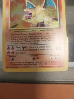 Pokemon TCG Charizard Base Set Holo Unlimited Rare Card 4/102 - Image 5