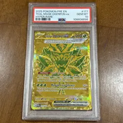 Pokemon Prismatic Evolutions Gold Teal Mask Ogerpon ex 177/131 PSA 10 - Image 1