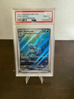 2023 POKEMON SV 151 - MEW EN #171/165 WARTORTLE ILLUSTRATION RARE PSA 10 - Image 1