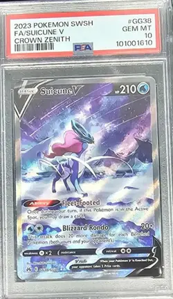 PSA 10 Gem Mint Pokemon TCG Crown Zenith Suiciune V GG38/GG70 Ultra Rare - Image 1