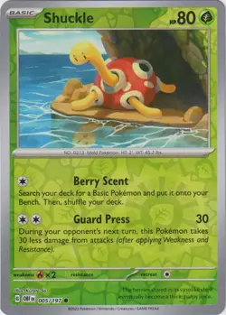 🔥Pokemon - Shuckle - Reverse Holo - 005/197 - Obsidian Flames - (NM)🔥 - Image 1