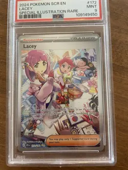 Pokemon 2024 SCR en Special Illustration Rare #172 Lacey PSA 9 Mint - Image 1