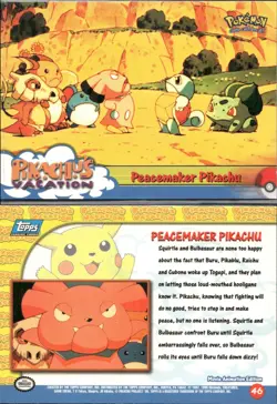 Pokemon Topps Peacemaker Pikachu #46 Pikachu's Vacation Blue Logo - Image 1